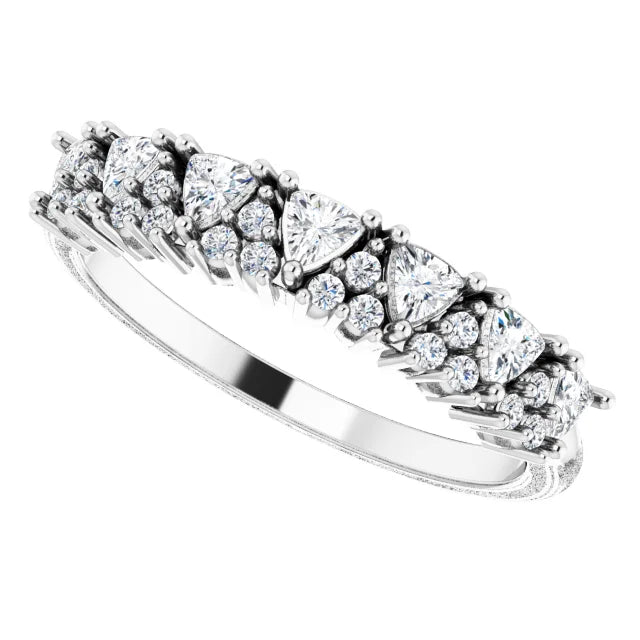 14K White Gold 1/2 CTW Natural Diamond Anniversary Band