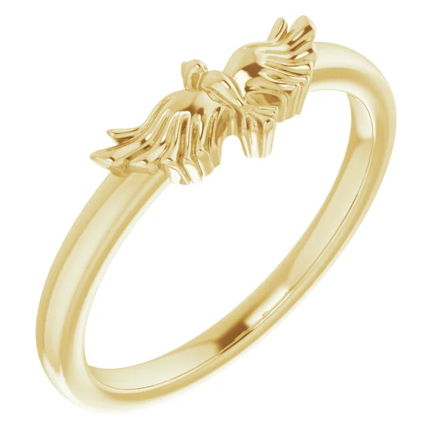 14K Yellow Gold Holy Spirit Dove Ring