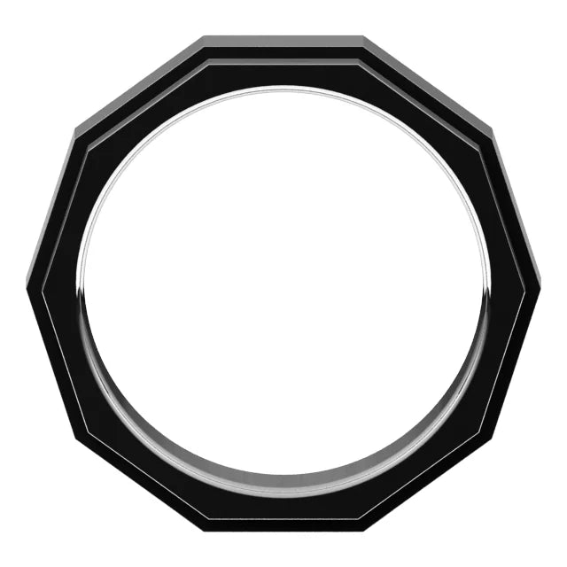 14K White Gold 6 mm Geometric Stepped Edge Band