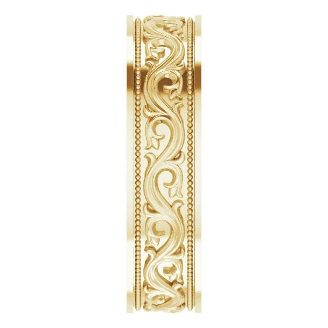 14K Yellow Gold 6 mm Sculptural Band