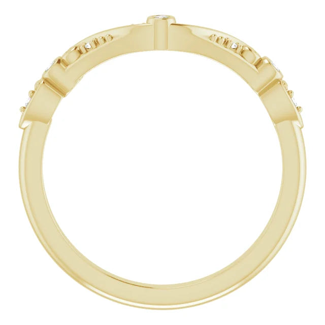 14K Yellow Gold 1.3 mm Round .05 CTW Natural Diamond Matching Band Band