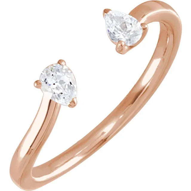 14K Rose Gold 1/5 CTW Lab-Grown Diamond Two-Stone Ring