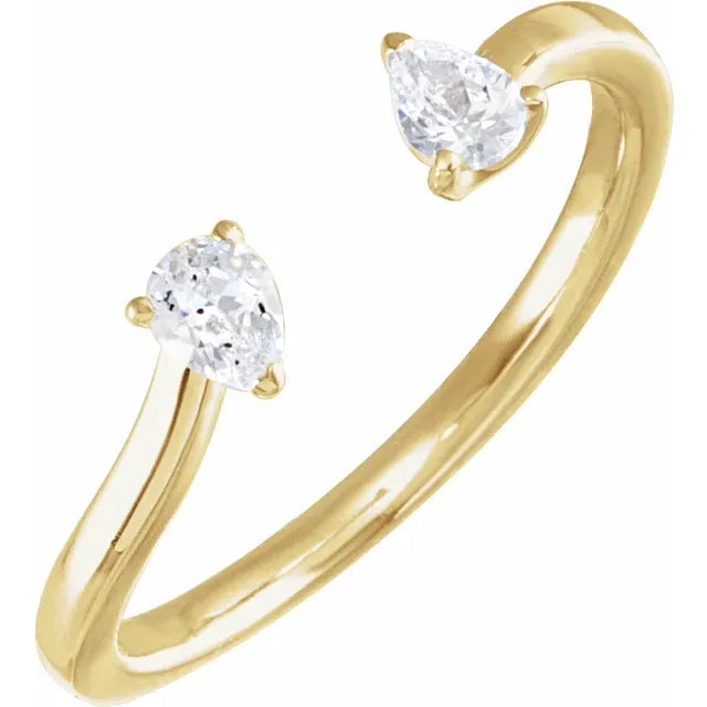 14K Yellow Gold 1/5 CTW Lab-Grown Diamond Two-Stone Ring