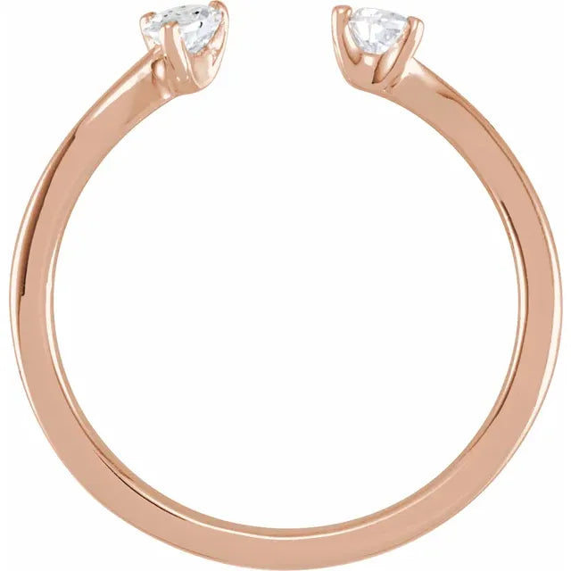 14K Rose Gold 1/5 CTW Lab-Grown Diamond Two-Stone Ring