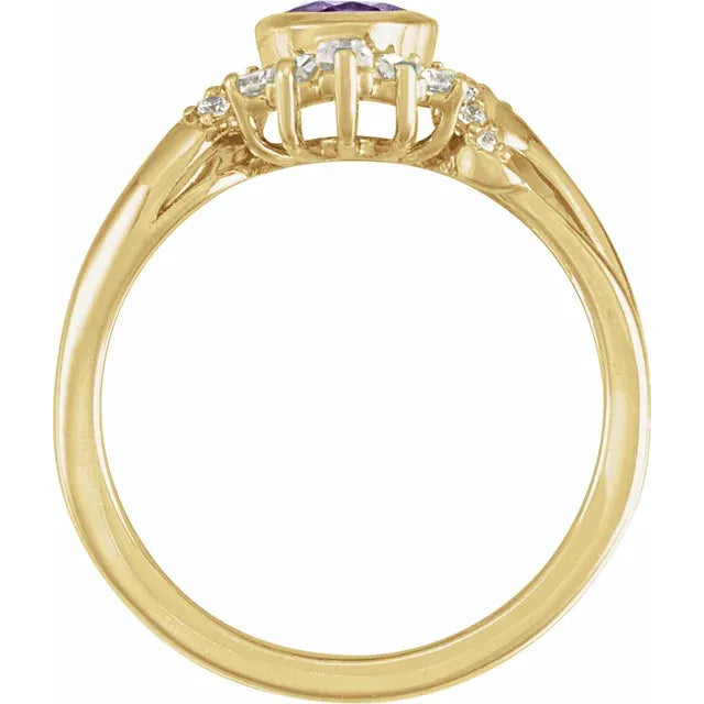 14K White Gold Natural Topaz & 1/2 CTW Natural Diamond Celestial Ring