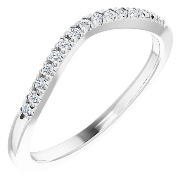 14K White Gold 1/10 CTW Natural Diamond French-Set Band