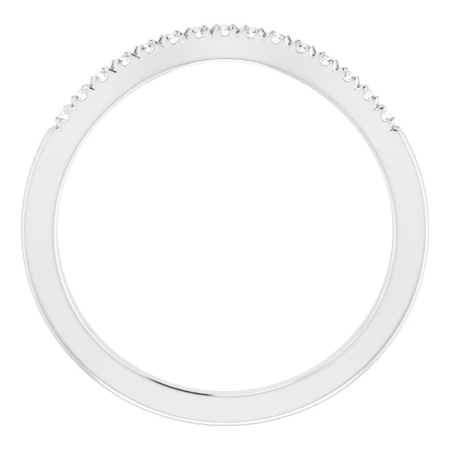 14K White Gold 1/10 CTW Natural Diamond French-Set Band