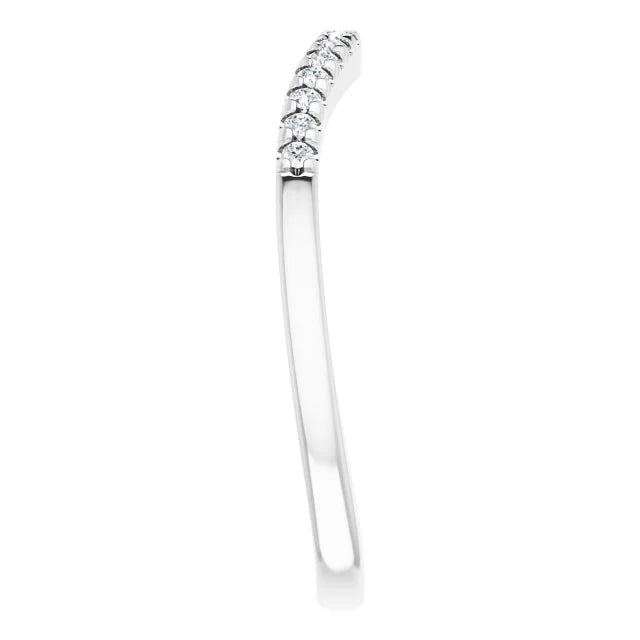 14K White Gold 1/10 CTW Natural Diamond French-Set Band
