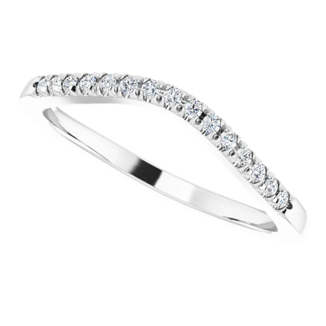 14K White Gold 1/10 CTW Natural Diamond French-Set Band