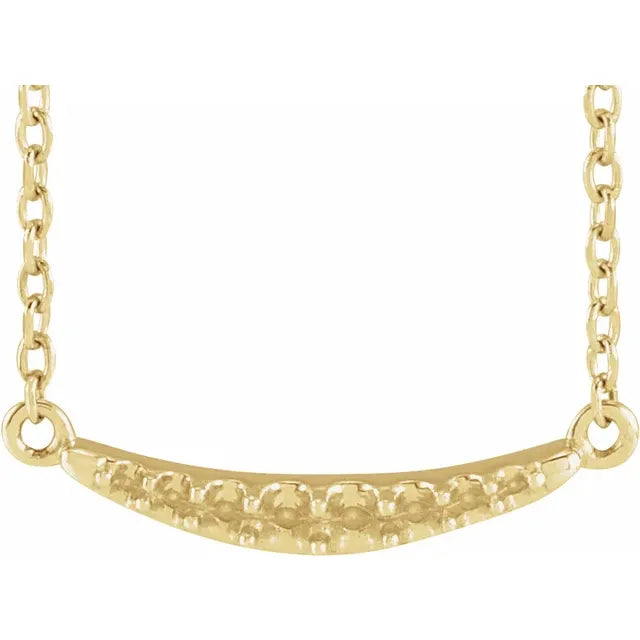 14K Yellow Gold Round 2-Stone Curved Bar Family 18" Necklace Mounting