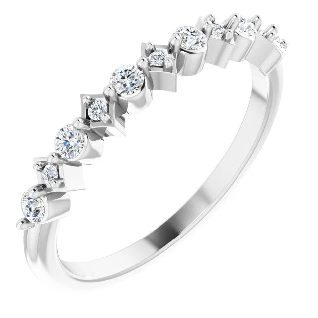 14K White Gold 1/5 CTW Natural Diamond Anniversary band