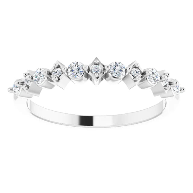 14K White Gold 1/5 CTW Natural Diamond Anniversary band