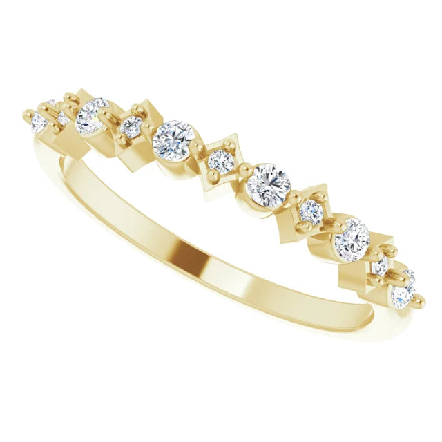 14K Yellow Gold 1/5 CTW Natural Diamond Anniversary band