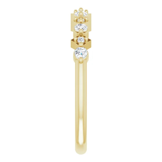 14K Yellow Gold 1/5 CTW Natural Diamond Anniversary band