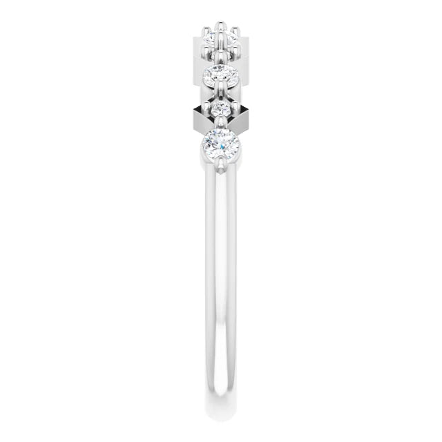 14K White Gold 1/5 CTW Natural Diamond Anniversary band