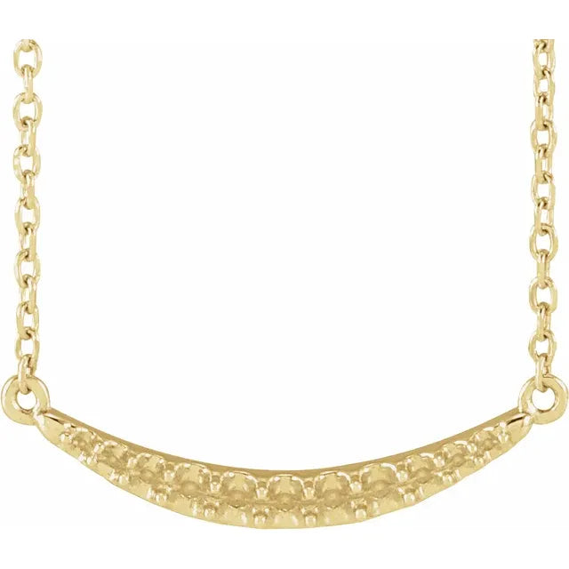 14K Yellow Gold Round 5-Stone Curved Bar Family 18" Necklace Mounting