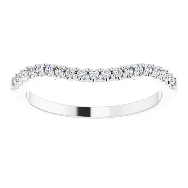 14K White Gold 1/8 CTW Natural Diamond Matching Band
