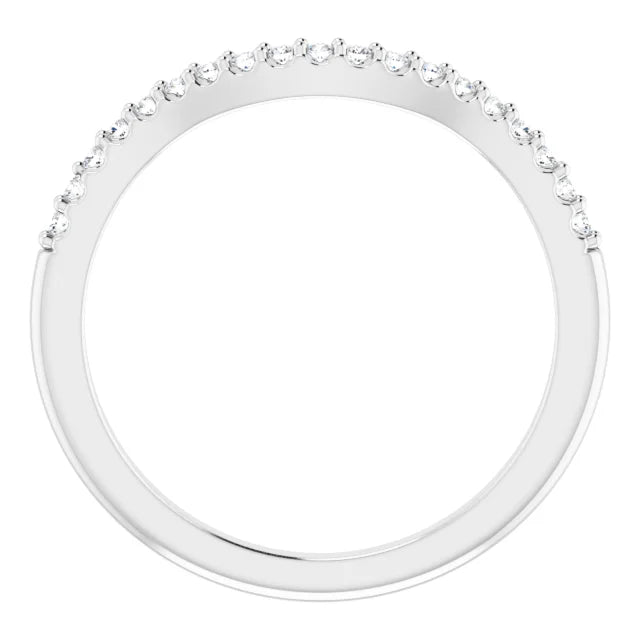 14K White Gold 1/8 CTW Natural Diamond Matching Band