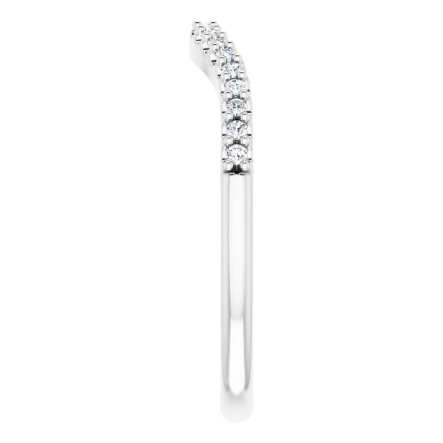 14K White Gold 1/8 CTW Natural Diamond Matching Band