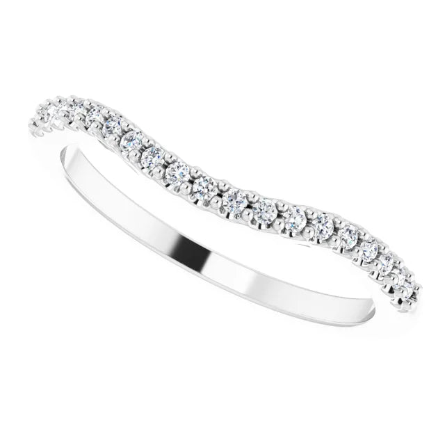 14K White Gold 1/8 CTW Natural Diamond Matching Band