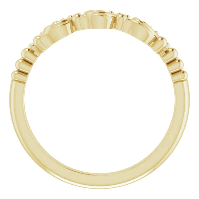 14K Yellow Gold Stackable Scroll Ring