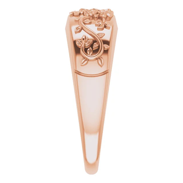 14K Rose Gold Floral Ring