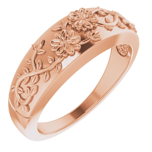 14K Rose Gold Floral Ring