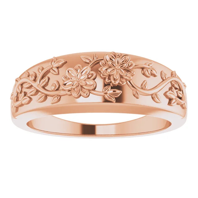 14K Rose Gold Floral Ring