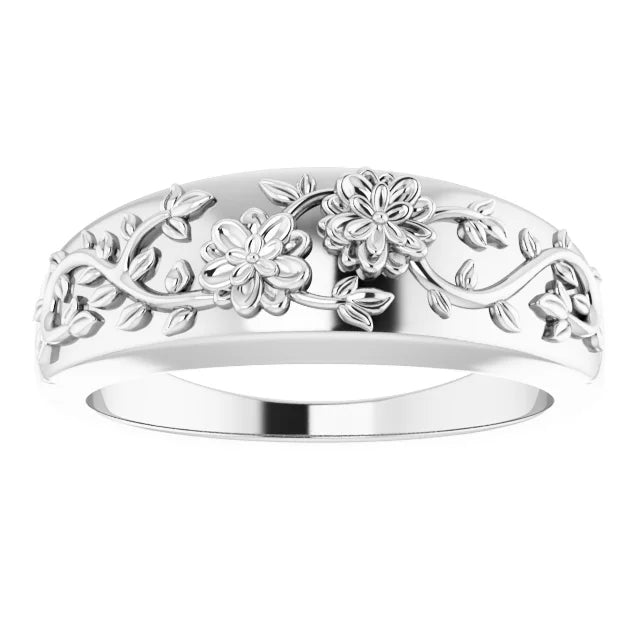 Sterling Silver Floral Ring