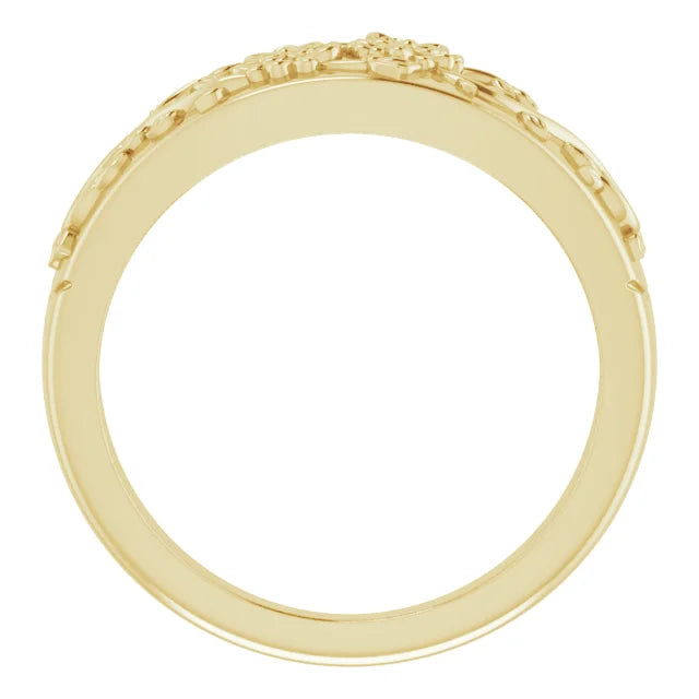 14K Yellow Gold Floral Ring