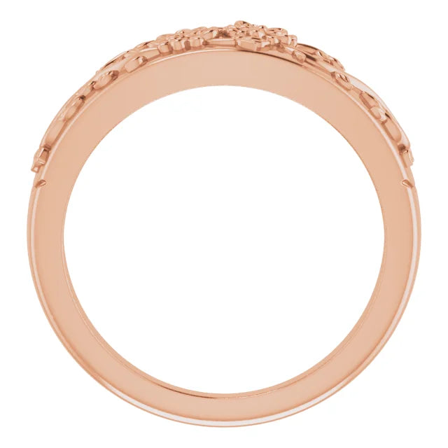 14K Rose Gold Floral Ring