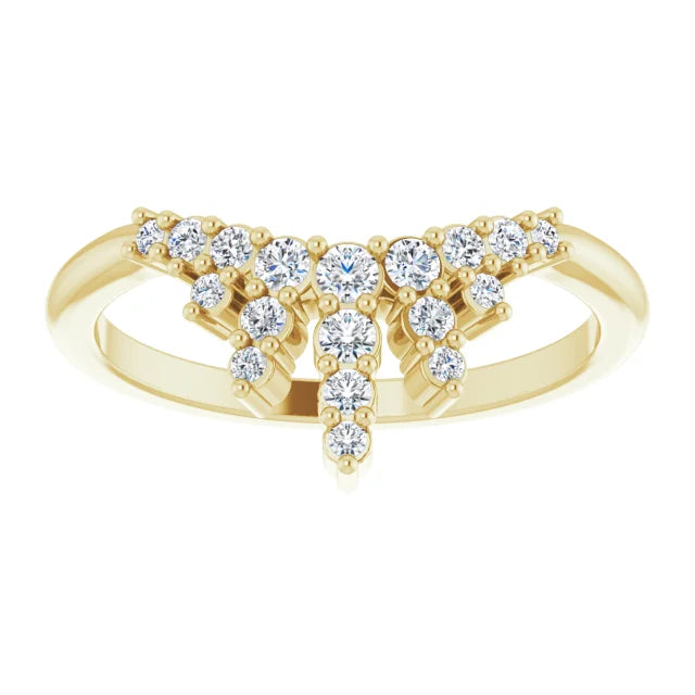 14K Yellow Gold 1/4 CTW Natural Diamond Accented Contour Band