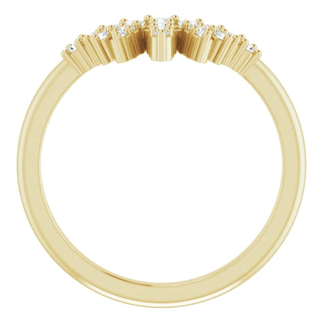 14K Yellow Gold 1/4 CTW Natural Diamond Accented Contour Band