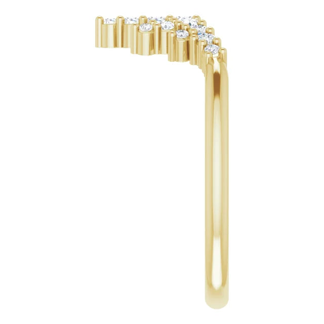 14K Yellow Gold 1/4 CTW Natural Diamond Accented Contour Band