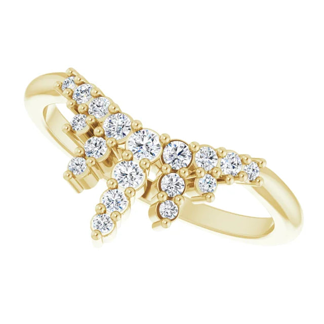 14K Yellow Gold 1/4 CTW Natural Diamond Accented Contour Band