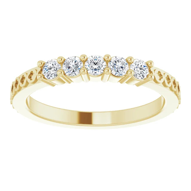 14K Yellow Gold 1/3 CTW Natural Diamond Five-Stone Anniversary Band