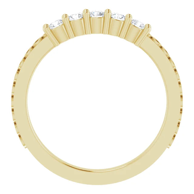 14K Yellow Gold 1/3 CTW Natural Diamond Five-Stone Anniversary Band
