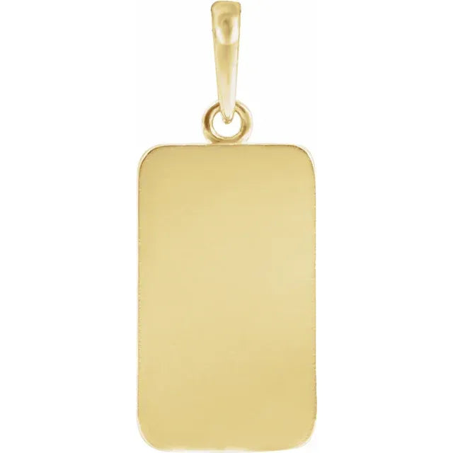 14K Yellow Gold Dagger & Rose Pendant