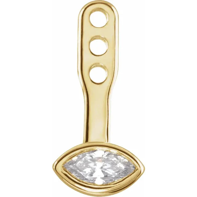 14K Yellow Gold 1/6 CTW Natural Diamond Front-Back Solitaire Earring Jackets