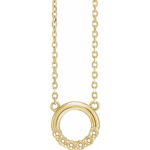 14K Yellow Gold 6-Stone Family Circle 18" Necklace Mounting
