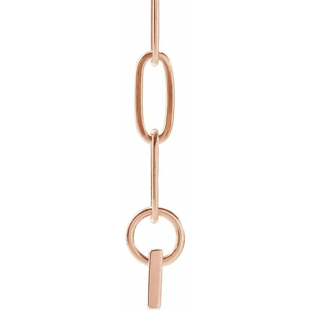 14K Rose Gold Engravable Bar 18" Necklace
