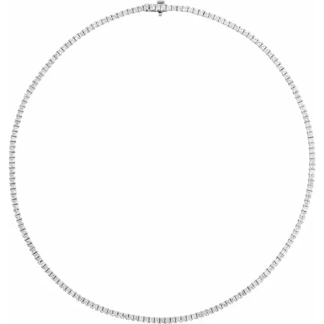 14K White Gold 7 1/4 CTW Lab-Grown Diamond 16" Necklace