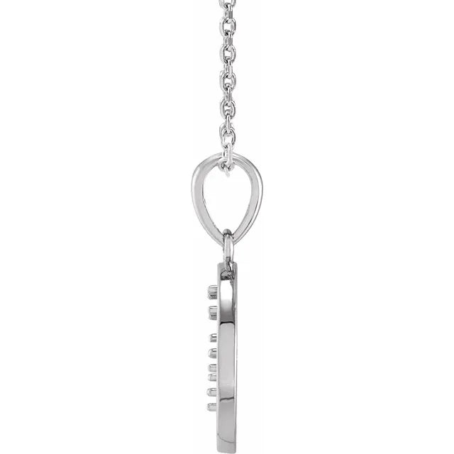 14K White Gold Round 3-Stone Family Tree 16-18" Necklace Mounting