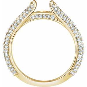 14K Yellow Gold 1/2 CTW Natural Diamond Peg Shank with 4.78 mm span