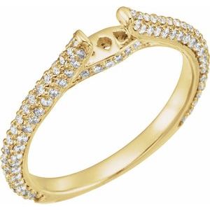14K Yellow Gold 1/2 CTW Natural Diamond Peg Shank with 4.78 mm span