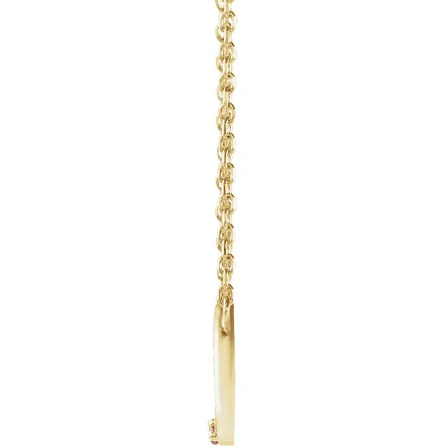 14K Yellow Gold 1-Stone Family Circle 18" Necklace Mounting