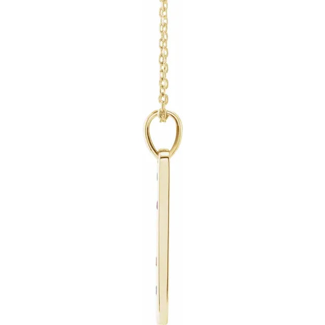 14K Yellow Gold 5-Stone Family Bar 16-18" Necklace Mounting