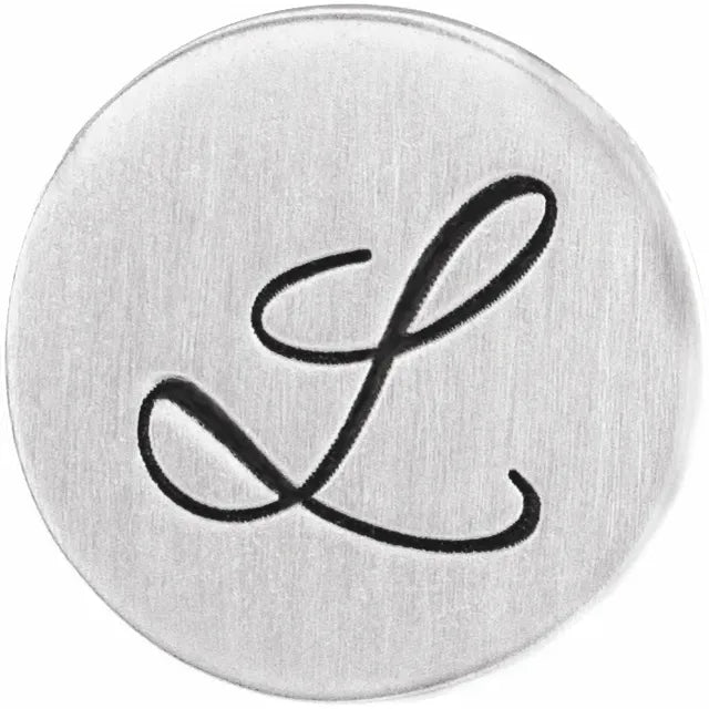 14K White Gold 10 mm Engravable Disc Slide Pendant