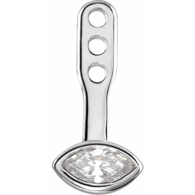 14K White Gold 1/6 CTW Natural Diamond Front-Back Solitaire Earring Jackets