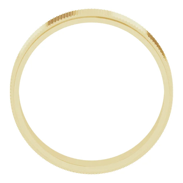 14K Yellow Gold 6 mm Knurled Pattern Band